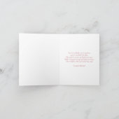 Carte Fille en robe de remise de diplôme blanche avec ba (Intérieur)