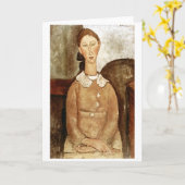 Carte Fille en robe jaune, Modigliani (Fleur jaune)