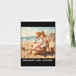 Carte fille enceinte été oie plage