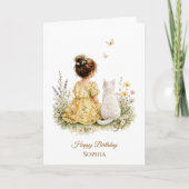 Carte Fille et chat blanc (Devant)
