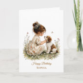 Carte Fille et chiot (Devant)