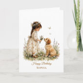 Carte Fille et chiot (Devant)