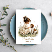 Carte Fille et chiot