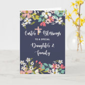 Carte Fille et famille Bénédiction de Pâques du Christ r (Fleur jaune)