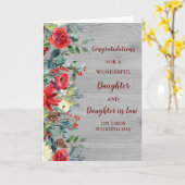 Carte Fille et fille en droit Mariage Félicitations (Fleur jaune)