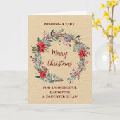 Carte Fille et fille rustique en droit Joyeux Noël (Fleur jaune)