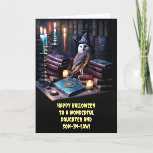 Carte Fille et fils en droit Cute Happy Halloween Owl