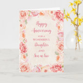 Carte Fille et Fils Floral en Droit Anniversaire Mariage (Fleur jaune)