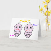 Carte Fille et garçon jumeaux (Fleur jaune)