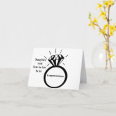 CARTE *FILLE ET GENDRE À VENIR* EN **FIANÇAILLES** (Fleur jaune)