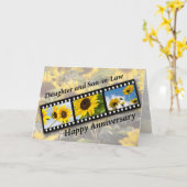Carte Fille et gendre, Fil de tournesol Anniversaire (Fleur jaune)