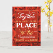 Carte Fille et Mariage associé Félicitations Red Roses (Fleur jaune)