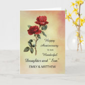 Carte Fille et son en droit Anniversaire Rose (Fleur jaune)