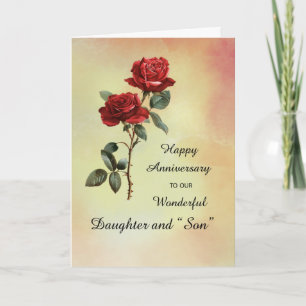 Carte Fille et son en droit Anniversaire Rose