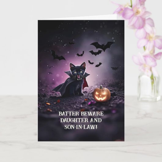 Carte Fille et son mari dans la loi Halloween drôle (Orchidée)