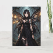 Carte Fille Fée Anime Gothique | Vierge  (Devant)