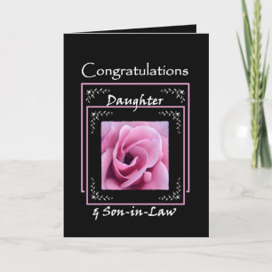 Carte Fille Félicitations de mariage - Rose rose