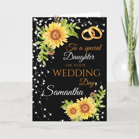 Carte Fille Fête de mariage Félicitations tournesol (Devant)