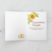Carte Fille Fête de mariage Félicitations tournesol (Intérieur)