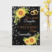 Carte Fille Fête de mariage Félicitations tournesol (Fleur jaune)