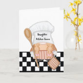Carte Fille Fête des mères Gnome Kitchen Queen (Fleur jaune)