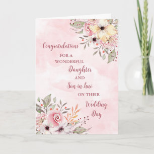 Carte Fille & Fils en droit Jour de mariage Félicitation