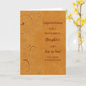 Carte Fille & Fils en droit Jour de mariage Félicitation (Fleur jaune)