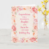 Carte Fille & Fils en droit Jour de mariage Félicitation (Fleur jaune)