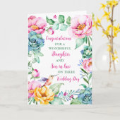 Carte Fille & Fils en droit Jour de mariage Félicitation (Fleur jaune)