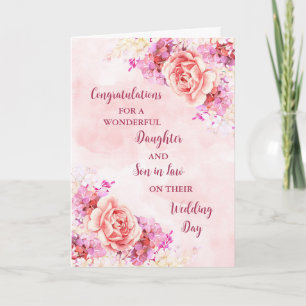 Carte Fille & Fils en droit Jour de mariage Félicitation