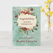 Carte Fille & Fils en droit Jour de mariage Félicitation (Fleur jaune)