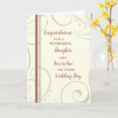 Carte Fille & Fils en droit Jour de mariage Félicitation (Fleur jaune)