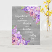 Carte Fille & Fils en droit Jour de mariage Félicitation (Fleur jaune)