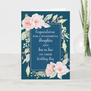 Carte Fille & Fils en droit Jour de mariage Félicitation