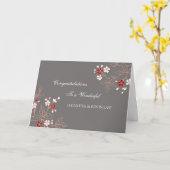 Carte Fille & Fils En Droit Mariage Félicitations Grey (Fleur jaune)