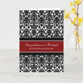 Carte Fille & Fils En Droit Mariage Félicitations Rouge (Fleur jaune)