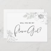 Carte Fille Fleur d'Illustration Florale Botanique (Devant / Derrière)