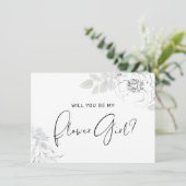 Carte Fille Fleur d'Illustration Florale Botanique (Debout devant)