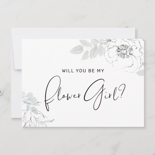 Carte Fille Fleur d'Illustration Florale Botanique (Devant)