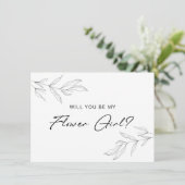 Carte Fille Fleur Feutre Foliage Line Art (Debout devant)