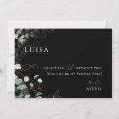 Carte fille Fleur Noir et Or Végétal (Dos)