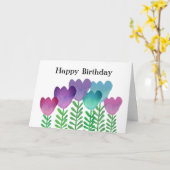 Carte Fille Fleurs colorées Joyeux anniversaire (Fleur jaune)