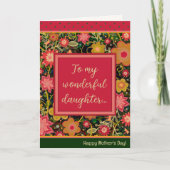 Carte Fille Floral Plutôt unique Joyeuse Fête des Mères (Devant)