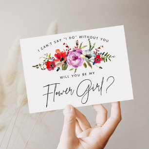 Carte fille florale Bouquet