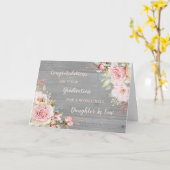 Carte Fille Florale Diplômée En Droit (Fleur jaune)