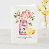 Carte Fille Florale Rose En Loi 60e anniversaire (Fleur jaune)