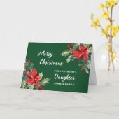 Carte Fille florale rustique et famille Joyeux Noël (Fleur jaune)