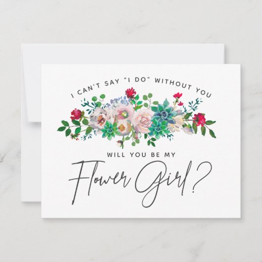 Carte Fille Florale Succulente (Devant)