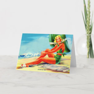 Carte Fille glamour des années 1940