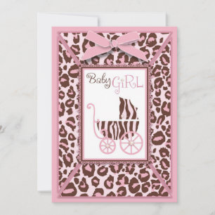 Carte fille guépard rose A2